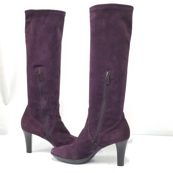 AQUATALIA Mia Tall Knee high Maroon suede boots